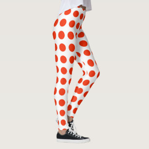 Röda Polka dots med bytbar bakgrund Färg, Leggings