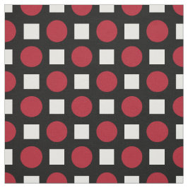 Röda polka dots och vita fyrkanter tyg