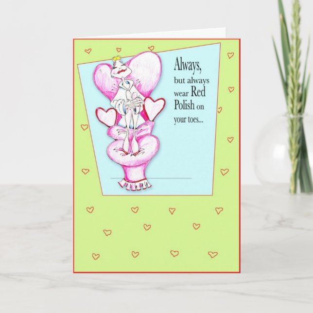 Röda polska för din "tunga"! Födelsedag/vänskap Kort (Framsida)