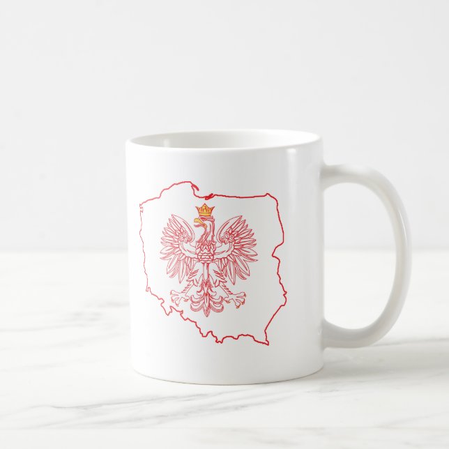 Röda polska Karta med öre Kaffemugg (Höger)