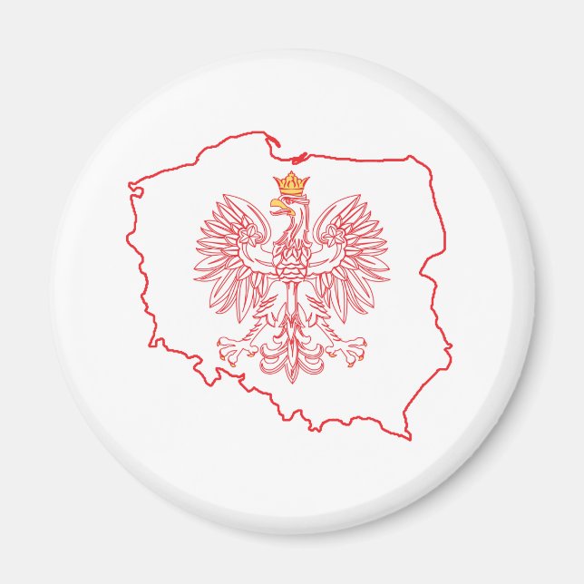 Röda polska Karta med öre Magnet (Framsidan)