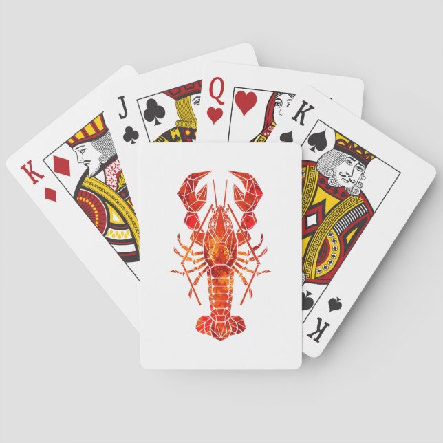 Röda polygonlobster casinokort (Baksidan)