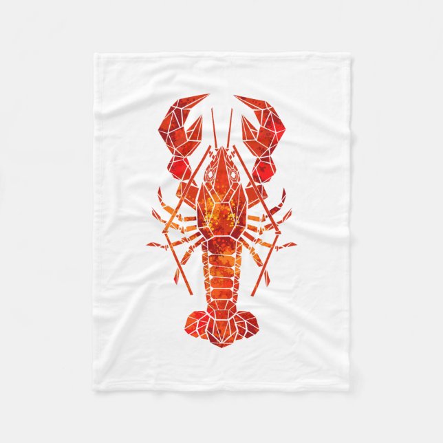 Röda polygonlobster fleecefilt (Framsidan)