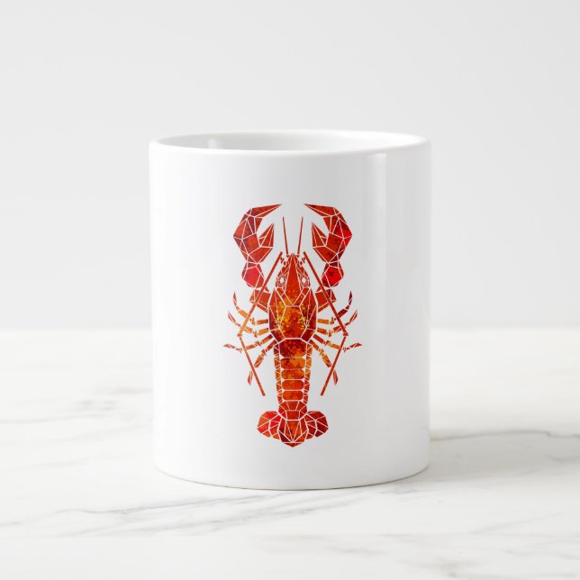 Röda polygonlobster jumbo mugg (Framsidan)
