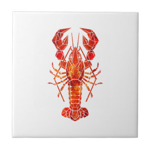 Röda polygonlobster kakelplatta