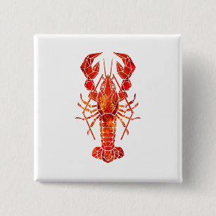 Röda polygonlobster knapp