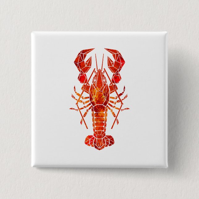 Röda polygonlobster knapp (Framsida)