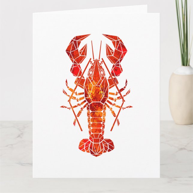 Röda polygonlobster kort (Framsida)