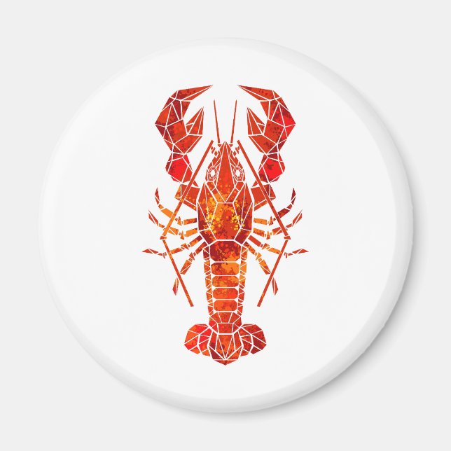 Röda polygonlobster magnet (Framsidan)
