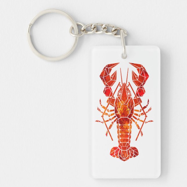 Röda polygonlobster nyckelring (Framsidan)