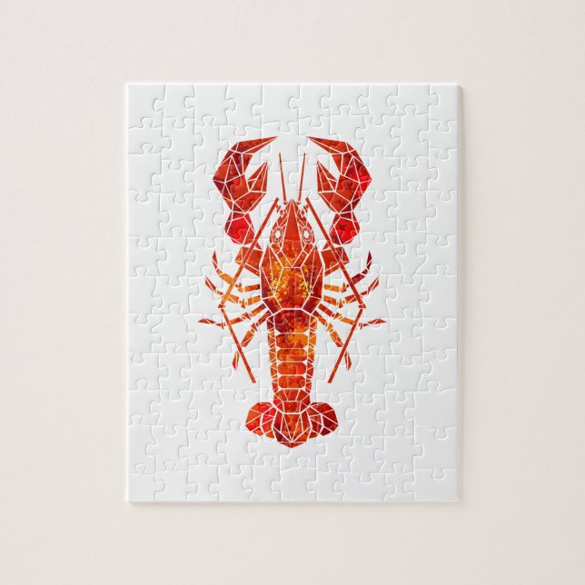 Röda polygonlobster pussel (Vertikal)