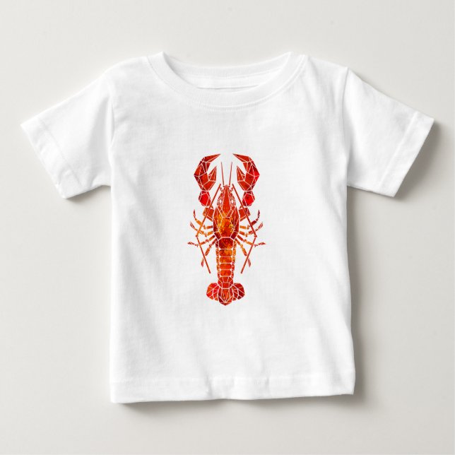 Röda polygonlobster t shirt (Framsida)