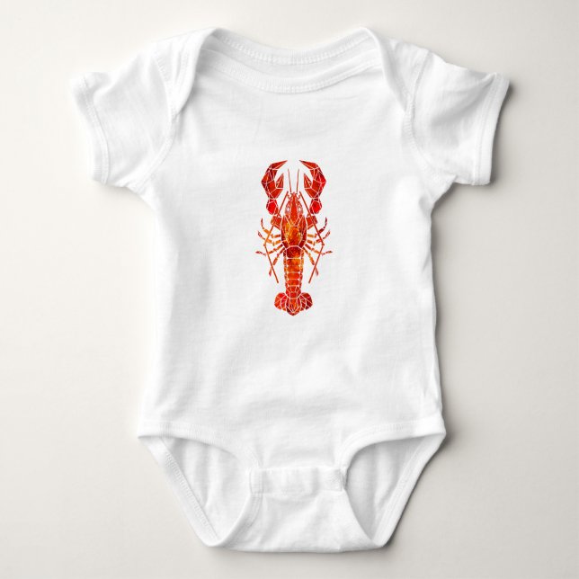 Röda polygonlobster t shirt (Framsida)