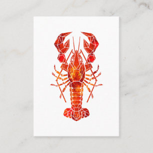 Röda polygonlobster visitkort