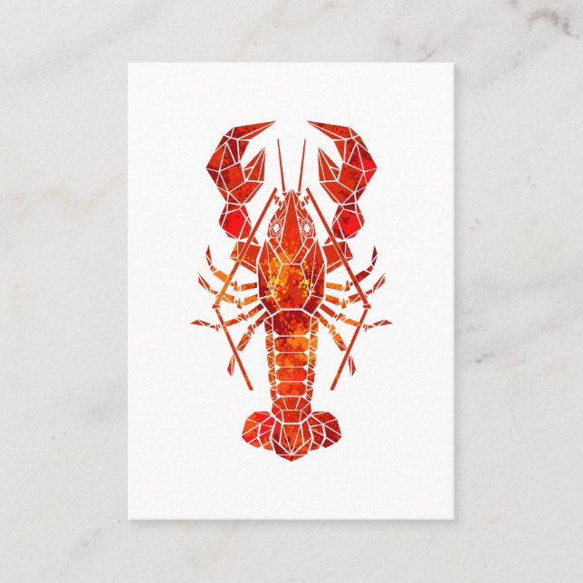 Röda polygonlobster visitkort (Framsida)