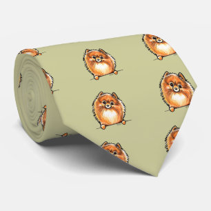 Röda Pomeranian tafsar upp Slips
