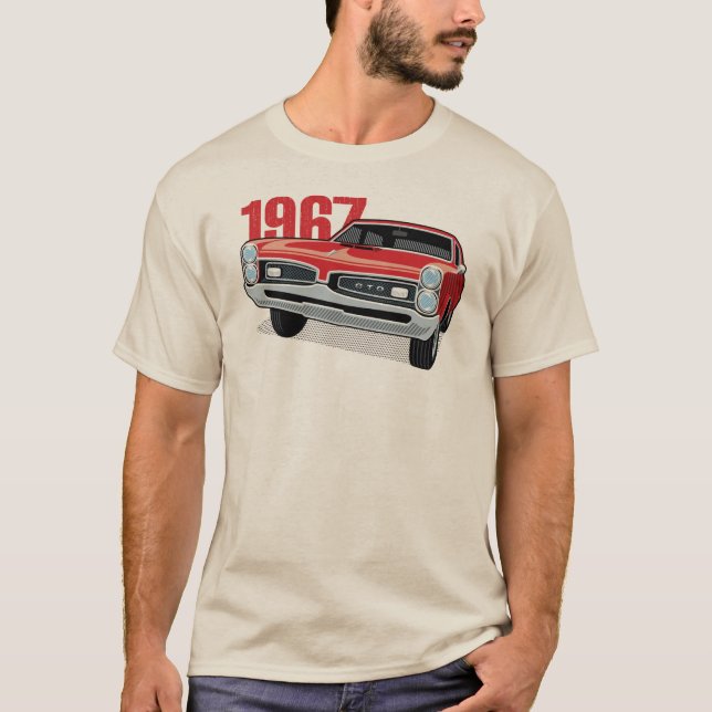 Röda Pontiac 1967 GTO T Shirt (Framsida)