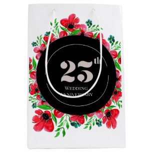 Röda poppies 25:e Bröllop-årsdagen