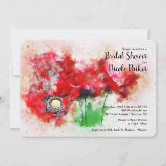 Röda poppies-inbjudan inbjudningar