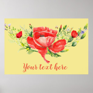Röda poppies, Personlig Poster