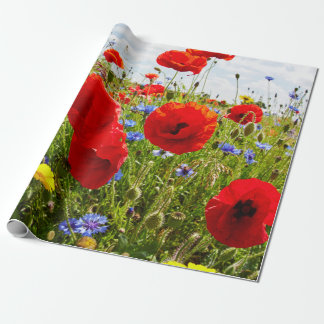 Röda Poppies. Presentpapper