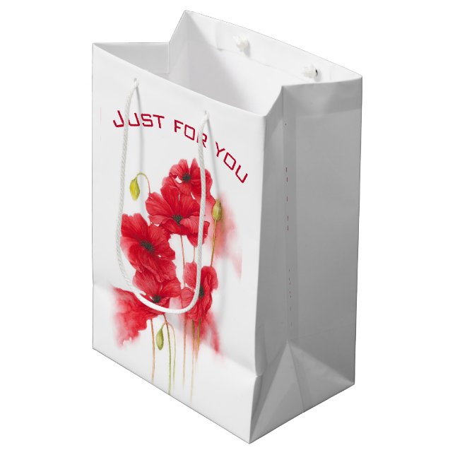 Röda poppor med vattenfärg (Framsidan Vinklad)