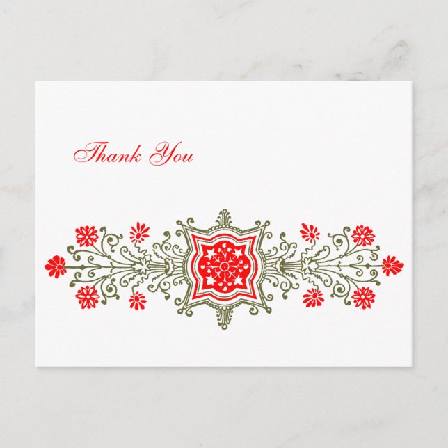 Röda postkort för Blommigten Anpassningsbar för  i Vykort (Framsida)