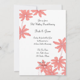 Röda prästkragar Vit Post Bröllopsbrunch-inbjudan Inbjudningar