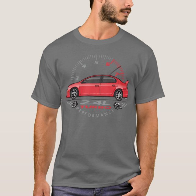 Röda prestandabilen rolig t shirt (Framsida)