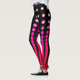 Röda prickar på svarta, balar leggings
