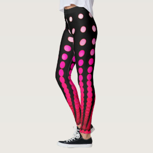 Röda prickar på svarta, balar leggings