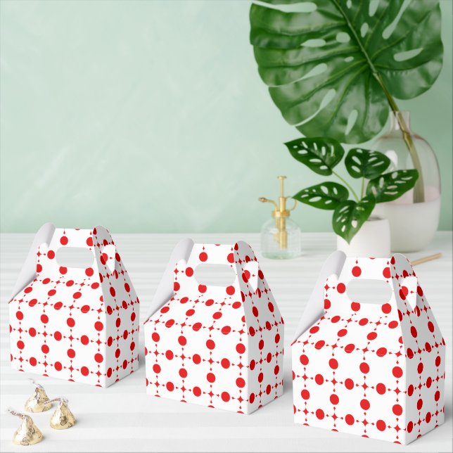Röda prickar, prickmönster, prickar, prickigt presentaskar (Multipel)