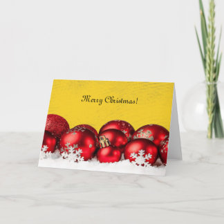 Röda prydnadsföremål helgkort