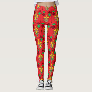 Röda prydnadsföremål leggings