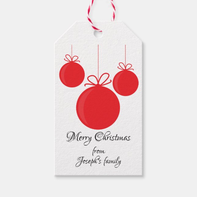 Röda prydnadsföremål presentetikett (Framsidan)