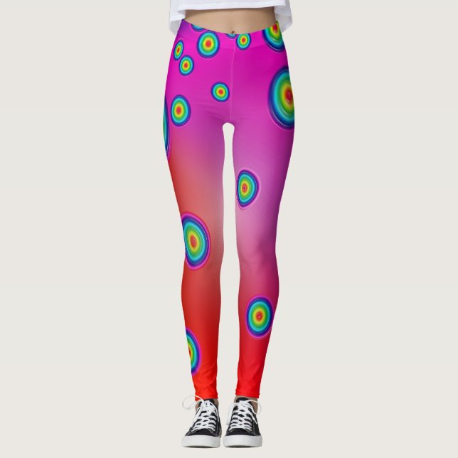 Röda Psykedeliska Leggings (Framsida)