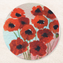 Röda punkter, vattenfärg