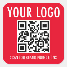 Röda QR-koddekaler Etiketter Företagets logotyp Fy