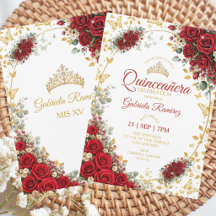 Röda Quinceañera Gyllene Fjärilar Rosor