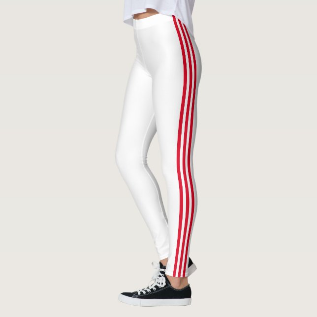 Röda, rand, vita fläckar - välj Färg Leggings (Vänster)