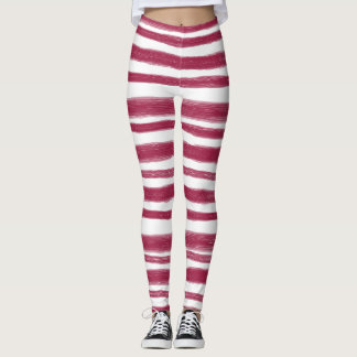 Röda Ränder Bordeaux  Leggings