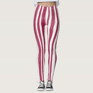 Röda ränder Bordeaux  Leggings