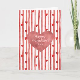 Röda ränder & hjärtan Alla hjärtans dag Kort