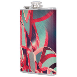 Röda ränder över grått eller blått, skrumpna bilde fickplunta