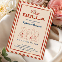 RÖDA Ränder RETRO Bröllopsdusch