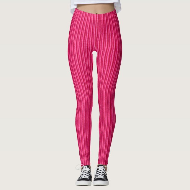 Röda randiga leggings  (Framsida)