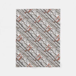 Röda rävar i Skogen Art Vackra hemdekan Fleecefilt