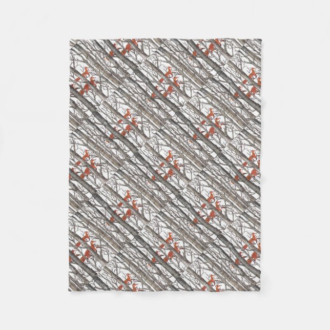 Röda rävar i Skogen Art Vackra hemdekan Fleecefilt (Framsidan)