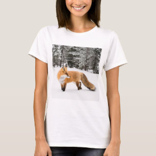 Röda rävar i vita Snö T Shirt