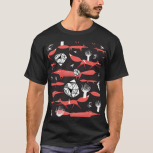 Röda rävar: Mörkens bakgrundsfärglös. T Shirt